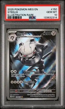 2025 POKEMON MEG EN-MEGA EVOLUTION ILLUSTRATION RARE #150 STEELIX PSA 10 - Image 1