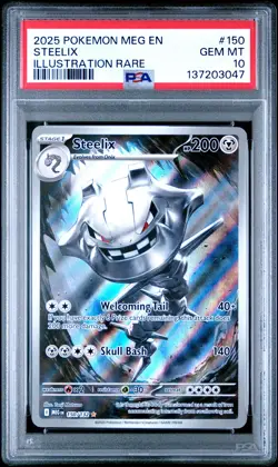 2025 POKEMON MEG EN-MEGA EVOLUTION ILLUSTRATION RARE #150 STEELIX PSA 10 - Image 1