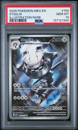 2025 POKEMON MEG EN-MEGA EVOLUTION ILLUSTRATION RARE #150 STEELIX PSA 10 - Image 1