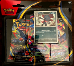 Factory Sealed Pokemon Mega Evolution Phantasmal Flames 3-Pack Blister - Weavile - Image 2