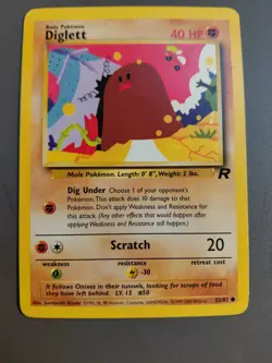 Diglett 52/82 Pokemon Team Rocket Common WOTC Card (LP) - Image 1
