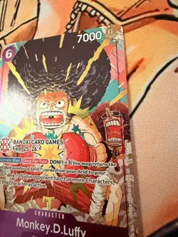Bandai Card Fest 25-26 One Piece Monkey D Luffy Afro Promo Card OP07-073 English - Image 2