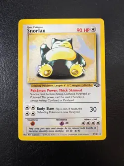 Pokemon WOTC 1999 Jungle Base Set Snorlax Rare Vintage Pokemon Card NM - Image 1