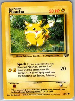 Pikachu 60/64 Non Holo Jungle - Pokemon Card - LP - Image 1