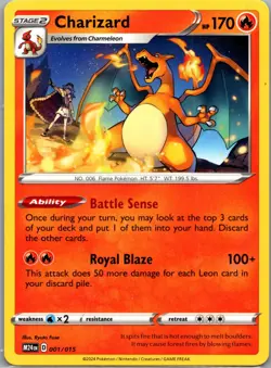 Pokemon Charizard 001/015 McDonald's 2024 Promo Regular Royal Blaze [LP] - Image 1