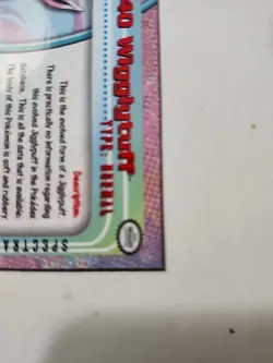 Pokemon TCG - Wigglytuff - TOPPS | Chrome Holo Rare | Anim. Series 1 | No. #40 - Image 3