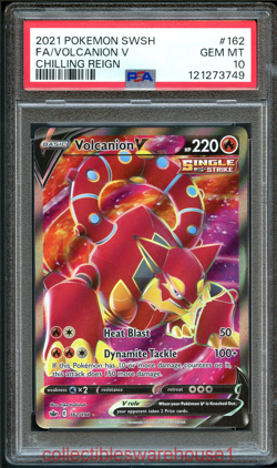 Pokemon Chilling Reign Volcanion V 162 PSA 10 - Image 1
