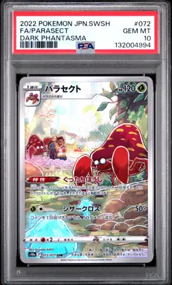2022 POKEMON JPN SWORD & SHIELD DARK PHANTASMA #072 FULL ART/PARASECT PSA 10 - Image 1