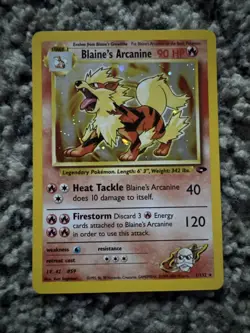 Pokemon TCG Blaine's Arcanine Gym Challenge 1/132 Holo Unlimited Rare HP - Image 1