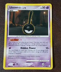 Pokemon TCG - Unown ! 42/146 Non-Holo Rare - 2008 D&P Legends Awakened LP - Image 1