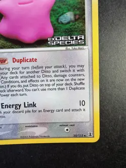 2005 POKEMON DITTO EX DELTA SPECIES REVERSE FOIL HOLO STAMPED 35/113 - Image 5