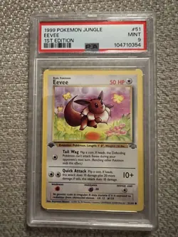 1999 Pokemon Jungle #51 Eevee 1st Edition PSA 9 - Image 1