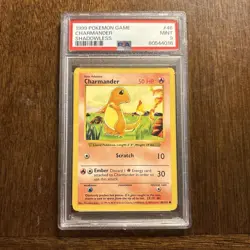 1999 Pokemon Game Charmander Shadowless 46/102 PSA 9 Mint - Image 1