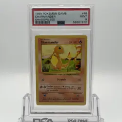 1999 Pokemon Game Charmander Shadowless 46/102 PSA 9 Mint - Image 1