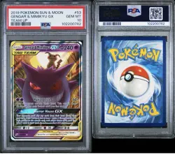 Pokemon TCG Gengar & Mimikyu GX Holo Ultra Rare Card 53/181 Tag Team PSA 10 - Image 1