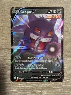 Pokemon TCG Gengar v Fusion Strike Ultra Rare Card Swsh08: 156/264 NM - Image 1