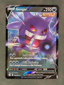 Gengar V 156/264 Pokemon TCG Ultra Rare SWSH08: Fusion Strike Near Mint - Image 1