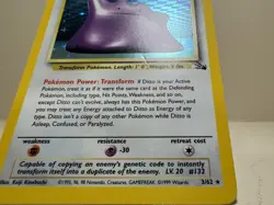 Pokemon TCG Ditto 3/62 Fossil Holo Rare Unlimited Trading Card LP Condition - Image 4