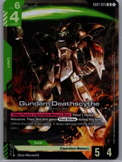 Gundam Card Game Newtype Rising Gundam Deathscythe GD01-025 LR Holo Foil - Image 1