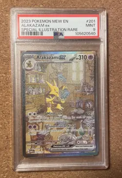 PSA 9 Pokemon Alakazam EX TCG Scarlet & Violet 151 Card 201/165 SIR ENGLISH MINT - Image 1