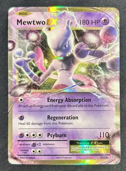 Mewtwo EX 52/108 XY Evolutions Ultra Rare Holo Foil Pokemon Card (Very Clean) - Image 1