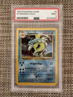 1999 Pokemon Gyarados Holo Card PSA 9 Base Set 6/102 - Image 1