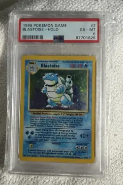 1999 Pokemon Blastoise Holo Card PSA Graded #2 EX - Image 1