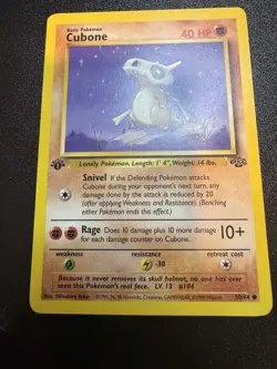 CUBONE 1ST EDITION 50/64 Jungle Pokemon Card English NM/NEAR MINT - Image 1