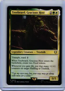 Treebeard, Gracious Host 0073 Non Foil Rare LOTR Commander MTG Near Mint - Image 1
