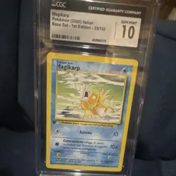 Pokemon TCG Magikarp Base Set 1st Edition Italian 35/102 CGC 10 - Image 1