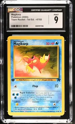 CGC 9 MINT Magikarp Team Rocket 1st Edition 47/82 Pokemon Card - Image 1
