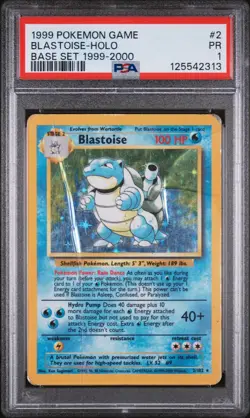 🔥 PSA 1 POOR BLASTOISE HOLO RARE | BASE SET 4TH PRINT 1999-2000 2/102 🔥 - Image 2