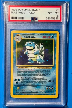 1999 POKEMON SET UNLIMITED #2/102 BLASTOISE RARE HOLO PSA 8 - Image 1