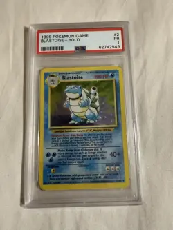 Pokemon TCG Blastoise Holo Card Base Set 2/102 PSA 1 - Image 1