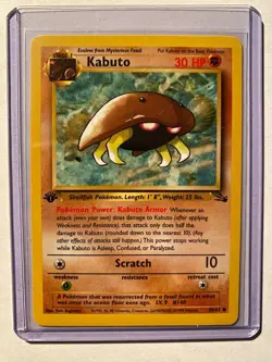 1ST Edition KABUTO 50/62 FOSSIL POKEMON VINTAGE-NON HOLO COMMON, NM - Image 1