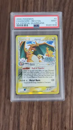 PSA 9 2006 POKEMON EX CRYSTAL GUARDIANS #4 CHARIZARD-REVERSE FOIL - Image 1