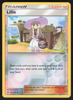 Lillie 122/149 Reverse Holo Pokemon TCG SM Base Set LP - Image 1