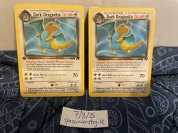 Pokemon TCG x2 Dark Dragonite #22/82 unlimited & 1st edition Team Rocket - Image 1