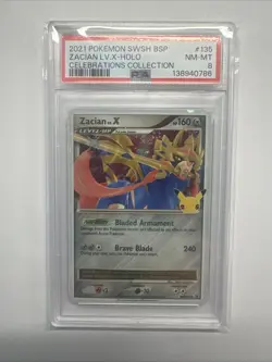 2021 POKEMON SWSH PROMO CELEBRATIONS COLLECTION #135 ZACIAN LV.X-HOLO PSA 8 🔥 - Image 1