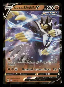 Rapid Strike Urshifu V SWSH05: Battle Styles #087/163 Ultra Rare Pokemon LP - Image 1