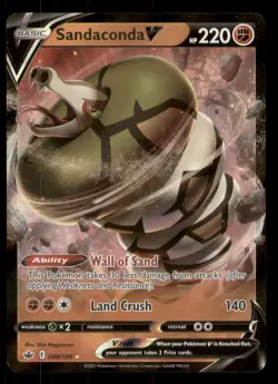 Sandaconda V SWSH06: Chilling Reign #089/198 Ultra Rare Pokemon LP - Image 1