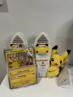 Pokemon x National History Museum Pikachu Jumbo Promo Card & Plush - Image 2
