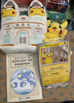Pokemon x National History Museum Pikachu Jumbo Promo Card & Plush - Image 3