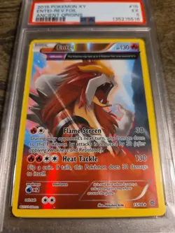 ENTEI-REV. FOIL ANCIENT ORIGINS 2015 POKEMON XY #15 PSA EX5 - Image 2