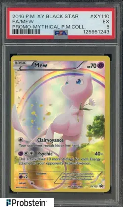 2016 Pokemon XY Black Star Promo Mythical PM Coll #XY110 Mew Fa PSA 5 EX - Image 1