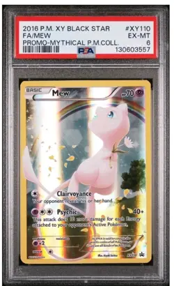 2016 POKEMON XY BLACK STAR PROMO MYTHICAL POKEMON COLL #XY110 FULL ART/MEW PSA 6 - Image 1