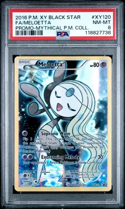 2016 POKEMON XY BLACK STAR PROMO MYTHICAL POKEMON COLL FULL ART/MELOETTA PSA 8 - Image 1