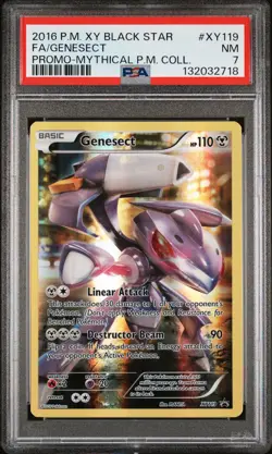 2016 POKEMON XY BLACK STAR PROMO MYTHICAL POKEMON COLL FULL ART/GENESECT PSA 7 - Image 1