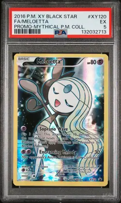 2016 POKEMON XY BLACK STAR PROMO MYTHICAL POKEMON COLL FULL ART/MELOETTA PSA 5 - Image 1