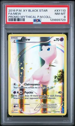 2016 POKEMON XY BLACK STAR PROMO MYTHICAL POKEMON COLL #XY110 FULL ART/MEW PSA 8 - Image 1